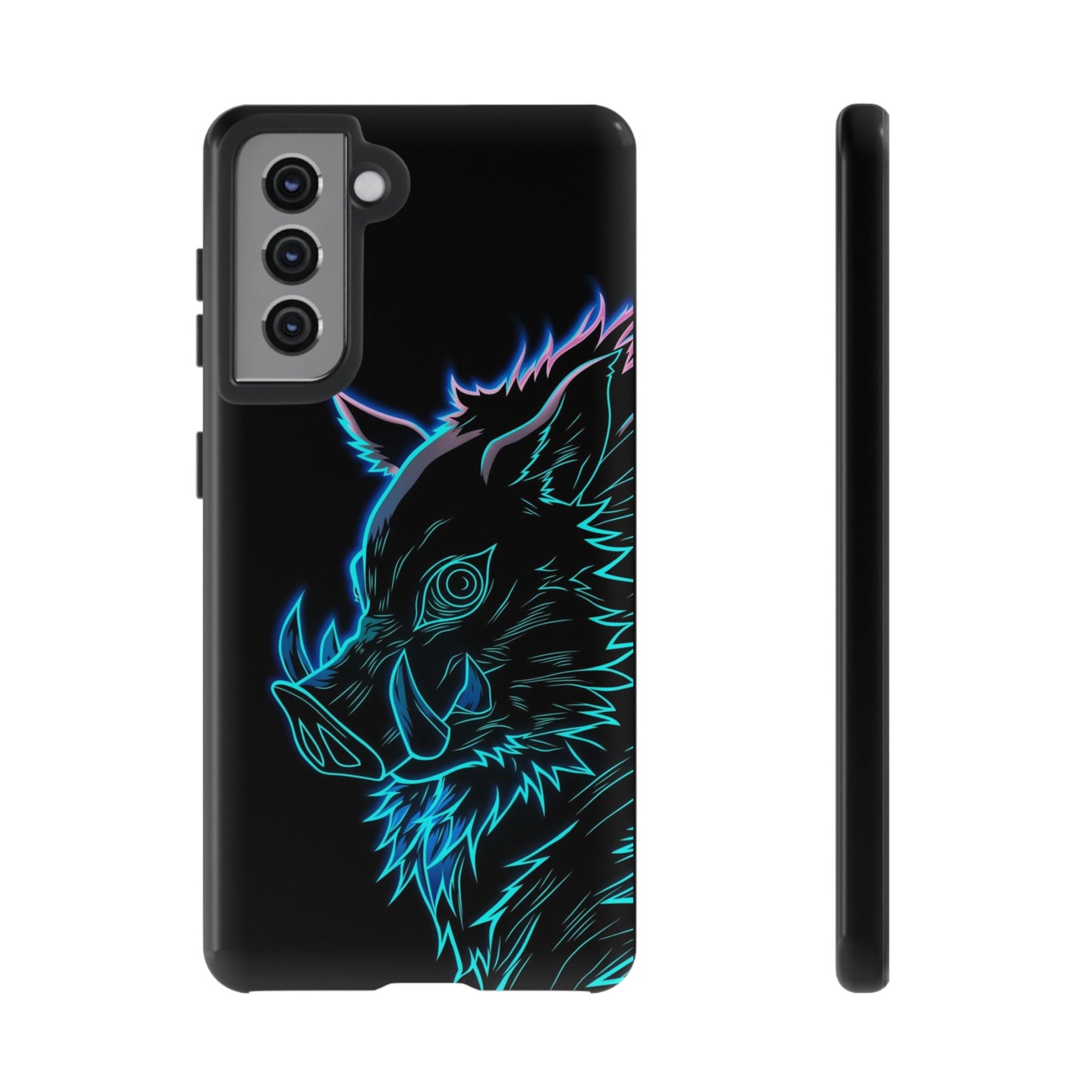 Tough Cases For iPhone, Galaxy, Anime Hashibira Beast Slayer Neon Design