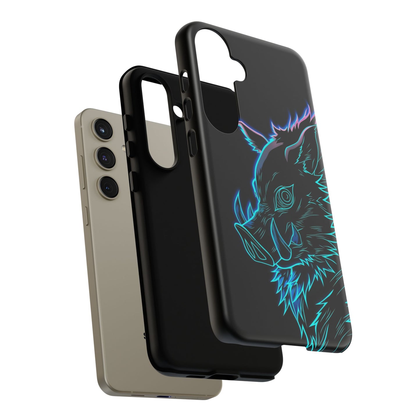 Tough Cases For iPhone, Galaxy, Anime Hashibira Beast Slayer Neon Design