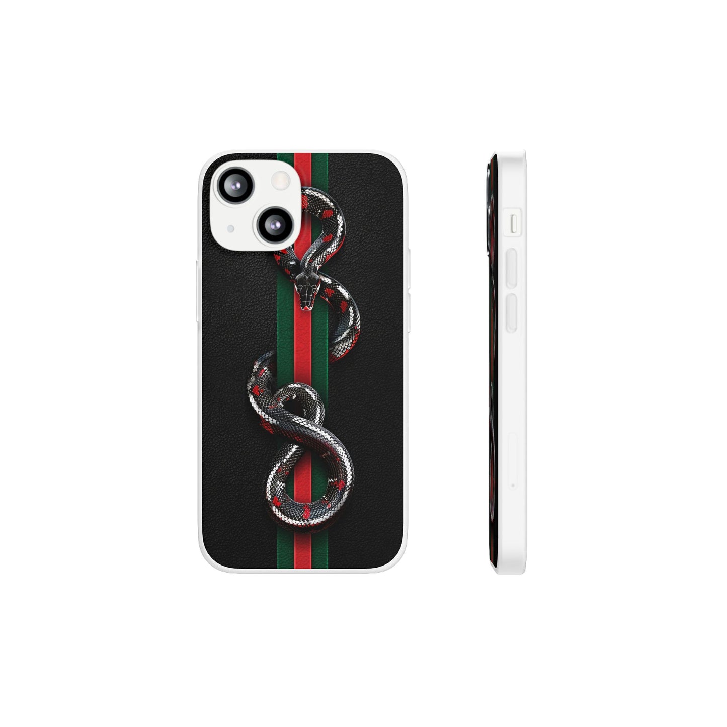 Green and Red Stripes Snake TPU Flexi Cases For iPhones And Samsung Galaxy