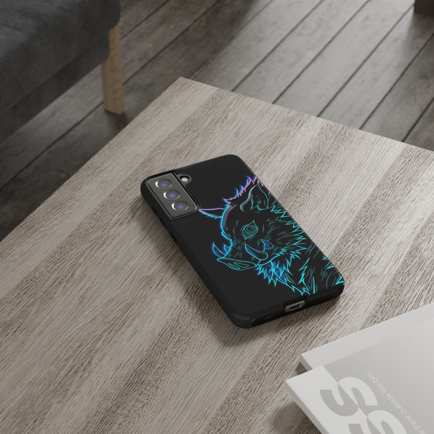Tough Cases For iPhone, Galaxy, Anime Hashibira Beast Slayer Neon Design