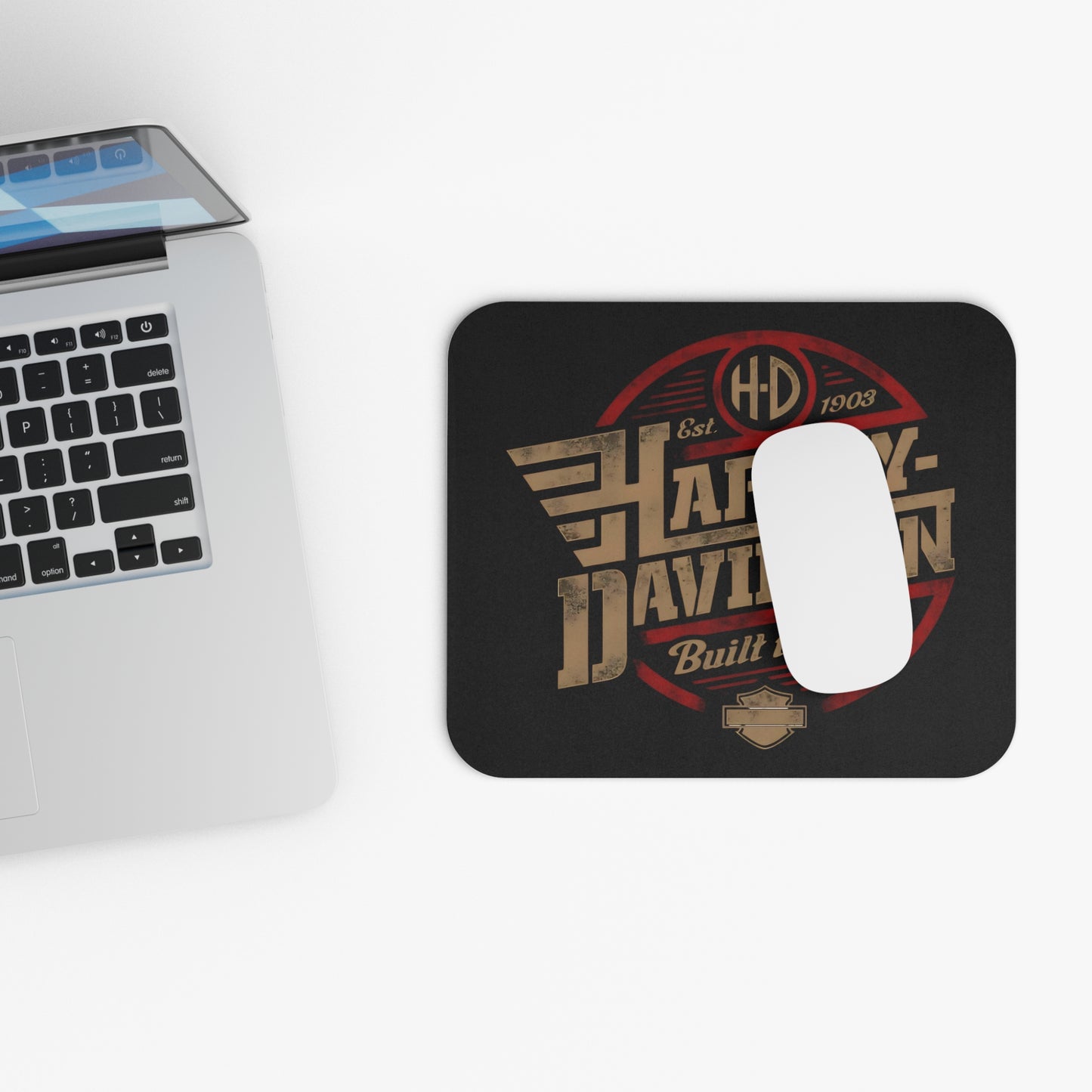 Mouse Pad (Rectangle), Harley Built To Last, Davidson Motorcycle Design