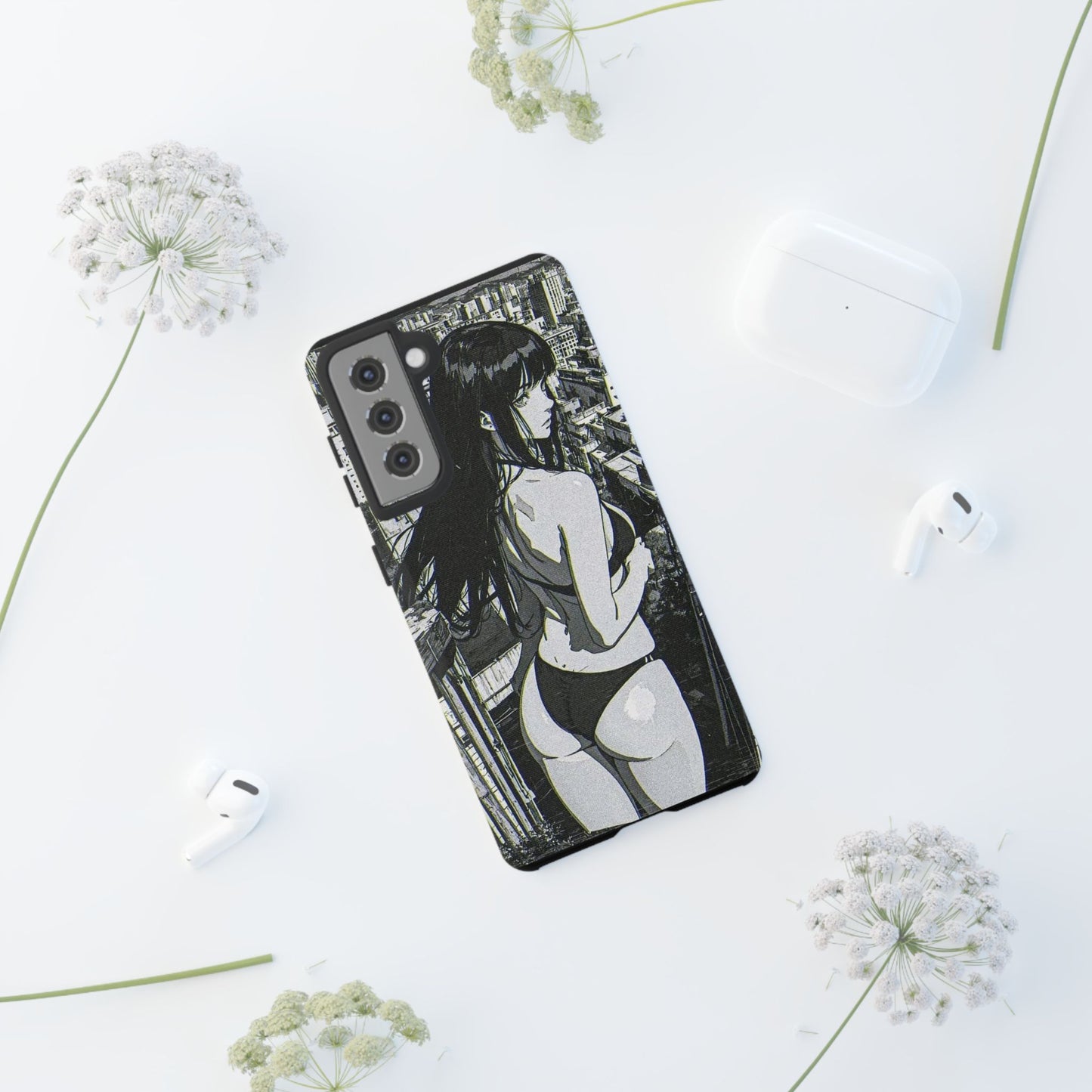 Tough Phone Case, Anime Manga Girl Bikini Design, iPhone, Galaxy, Google Pixel, Hentai Ecchi Art