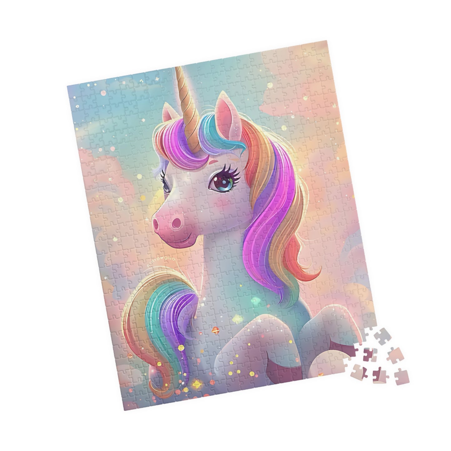 Custom Name Kids Magic Unicorn Puzzle, Personalized Jigsaw Gift Set For Child