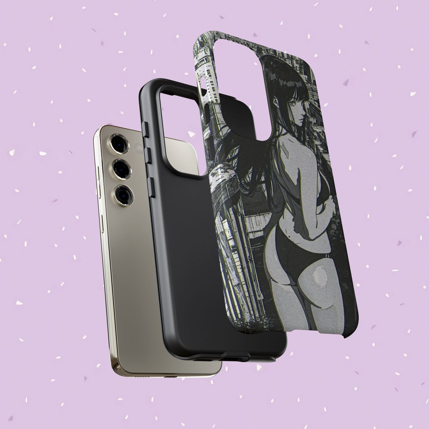 Tough Phone Case, Anime Manga Girl Bikini Design, iPhone, Galaxy, Google Pixel, Hentai Ecchi Art