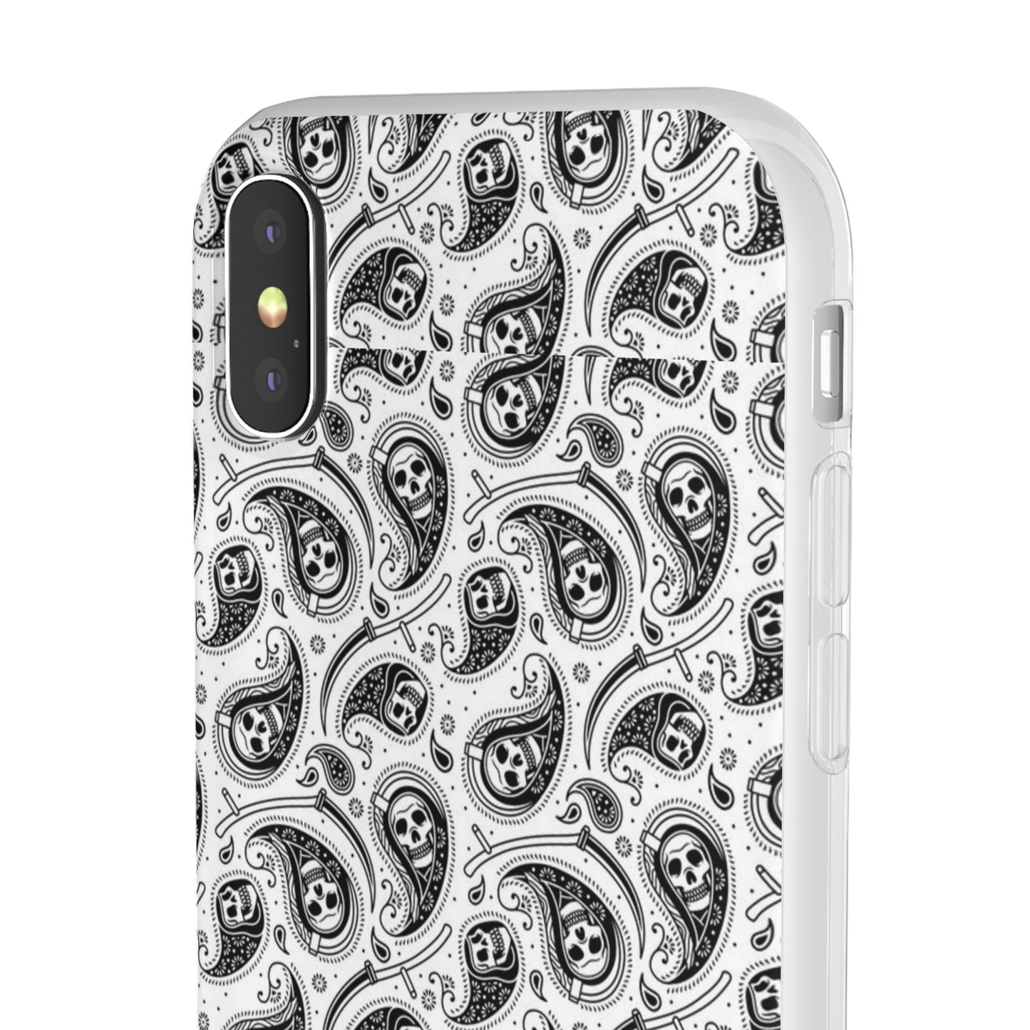 Skull Paisley Pattern Phone Case TPU Soft Flexi Case for iPhones