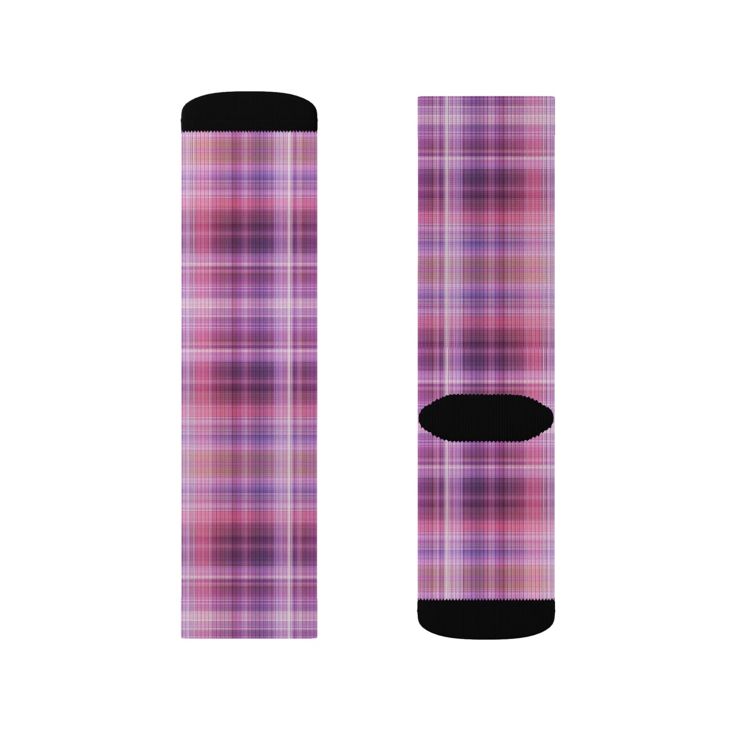 Pink Purple Plaid Socks | Sublimation Socks, Classic Preppy Designs