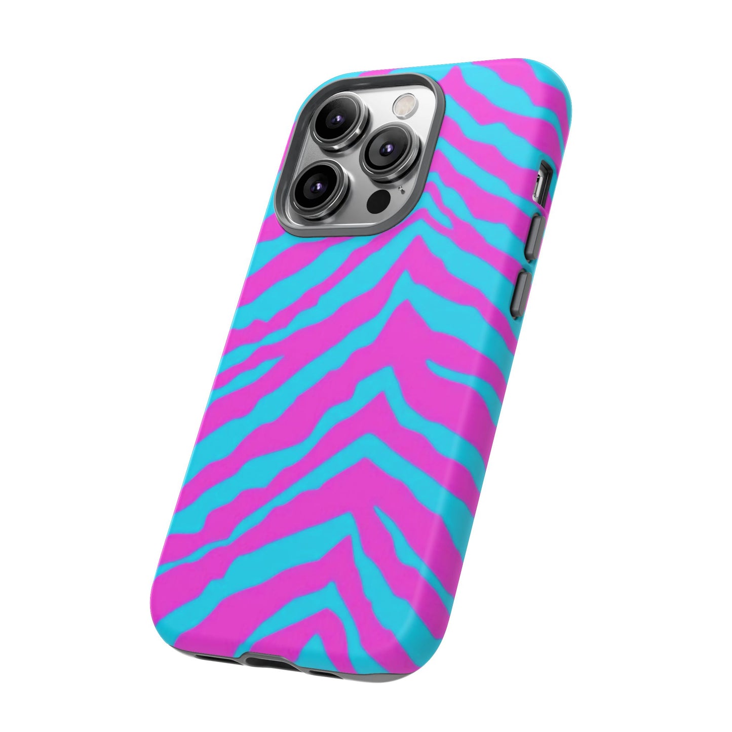 Animal Print Hot Pink And Teal Tough Case for iPhone, Galaxy and Google Pixel