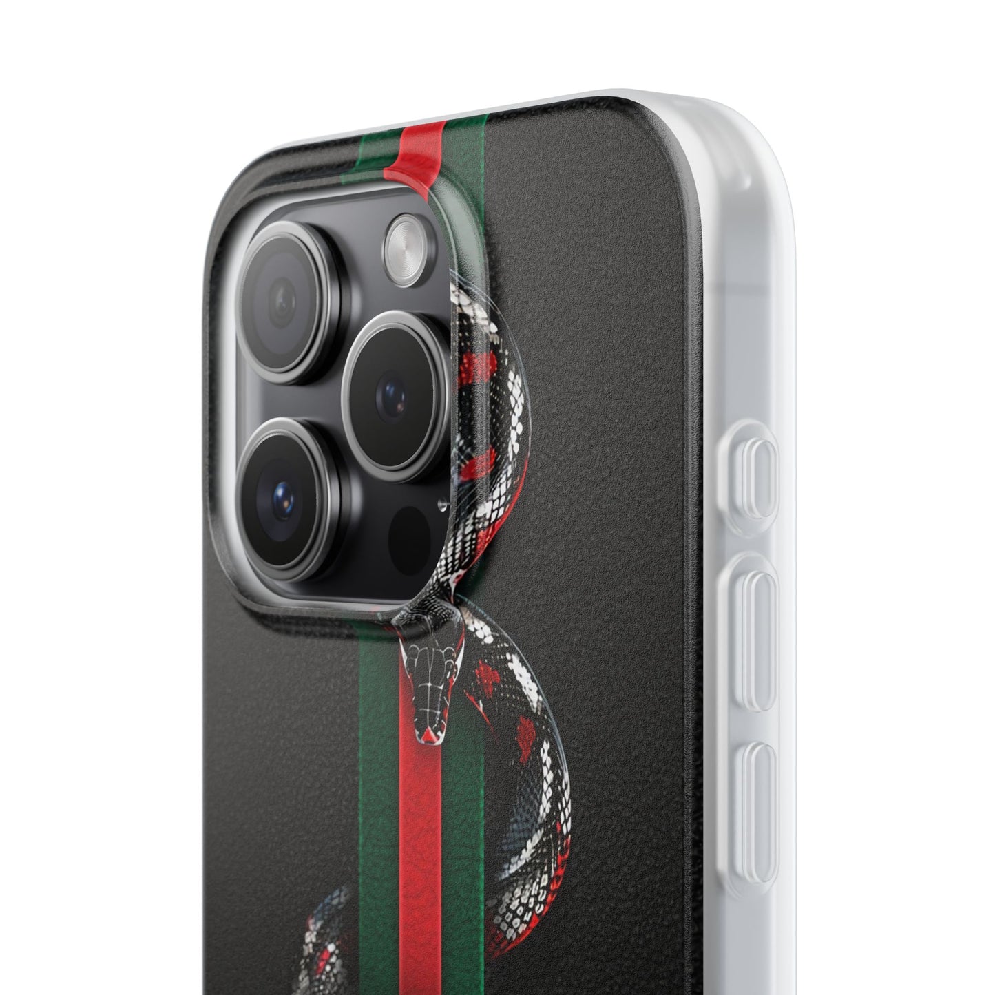 Green and Red Stripes Snake TPU Flexi Cases For iPhones And Samsung Galaxy