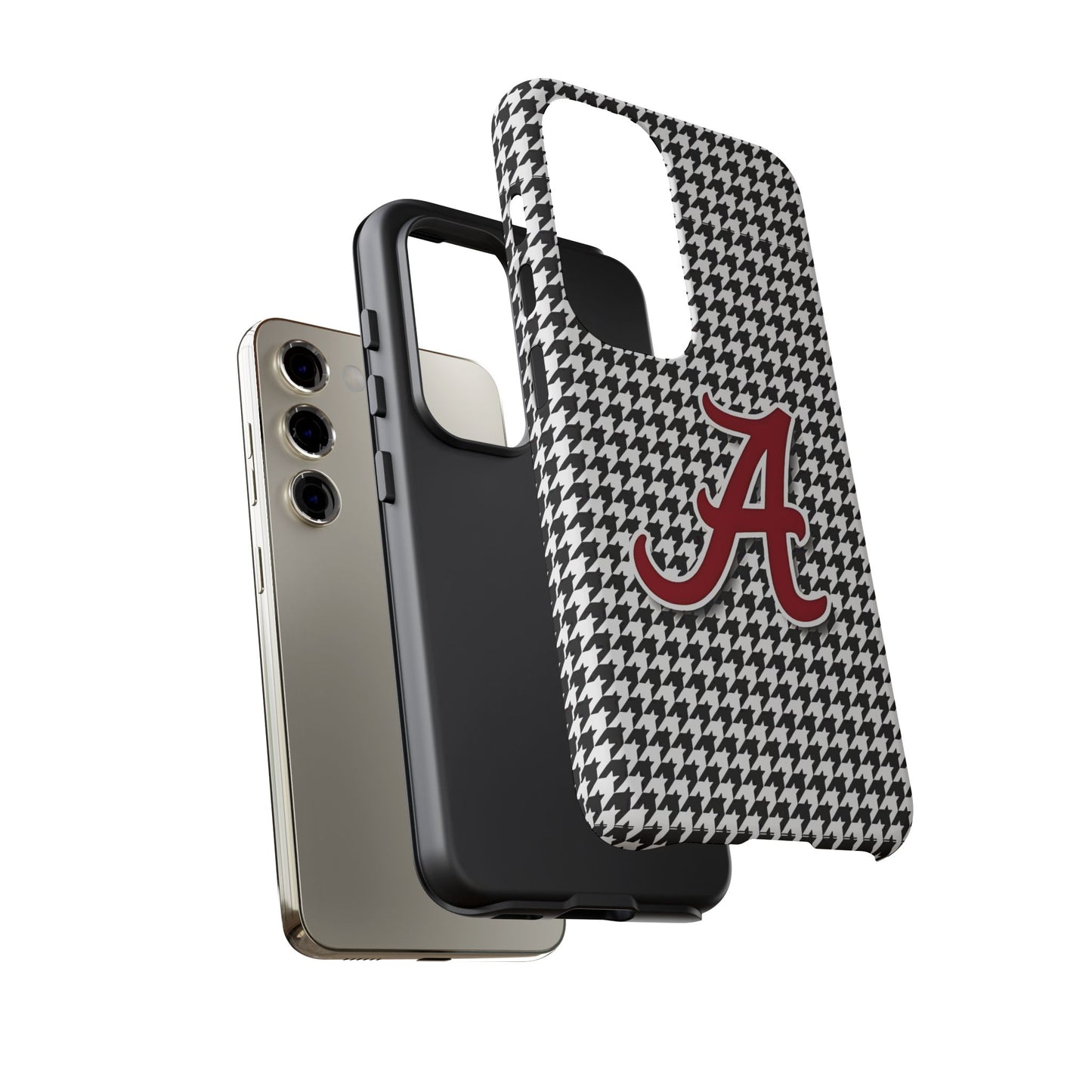Alabama Houndstooth Phone Case, Tough Cases, College RTR Fan Gear, Initial A