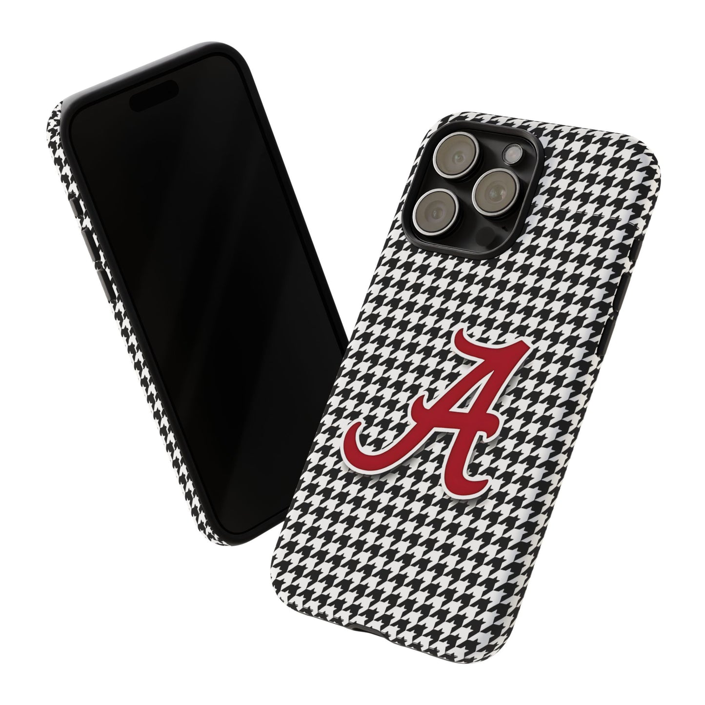 Alabama Houndstooth Phone Case, Tough Cases, College RTR Fan Gear, Initial A
