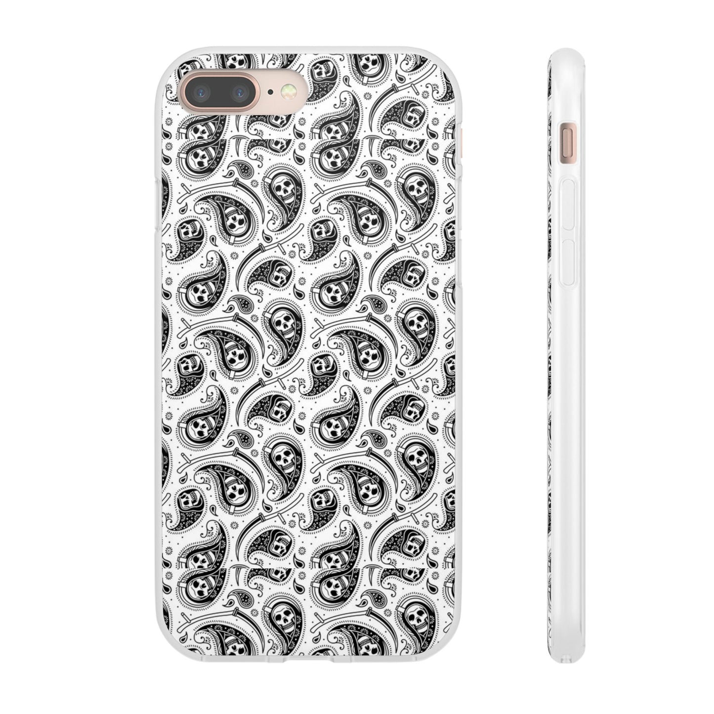 Skull Paisley Pattern Phone Case TPU Soft Flexi Case for iPhones