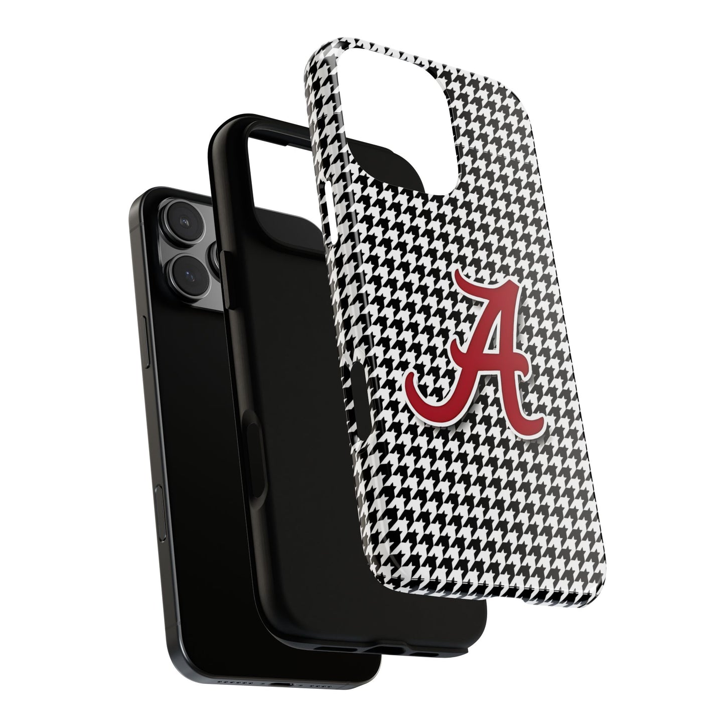 Alabama Houndstooth Phone Case, Tough Cases, College RTR Fan Gear, Initial A