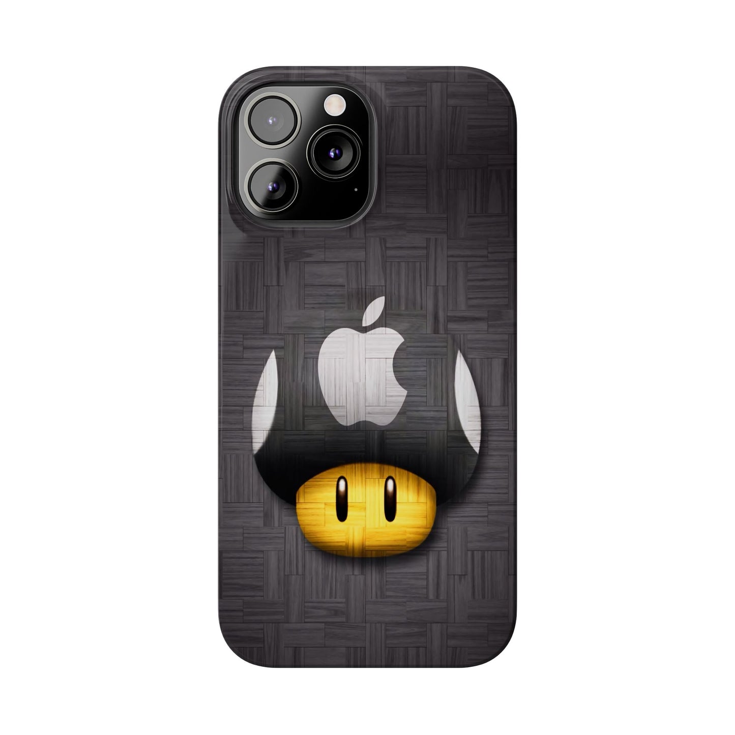 Mushroom Apple Slim Phone Case for iPhone Cute Gamer Phone Accessory, Kids Gift