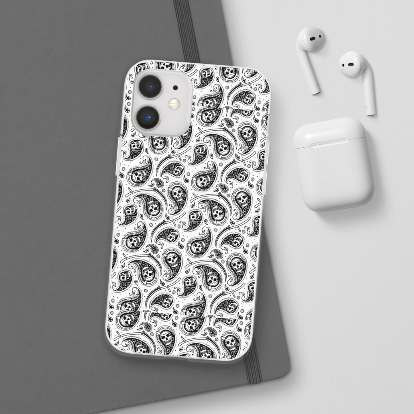 Skull Paisley Pattern Phone Case TPU Soft Flexi Case for iPhones