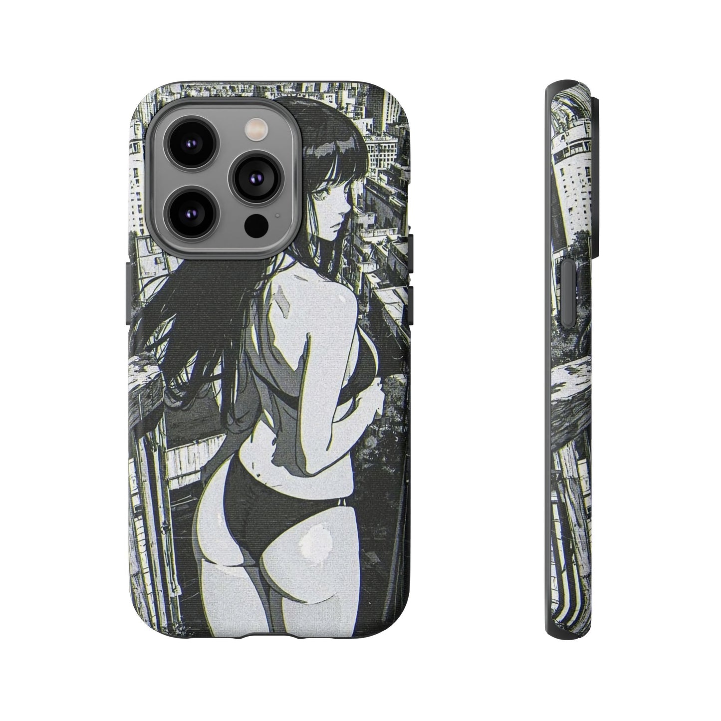 Tough Phone Case, Anime Manga Girl Bikini Design, iPhone, Galaxy, Google Pixel, Hentai Ecchi Art