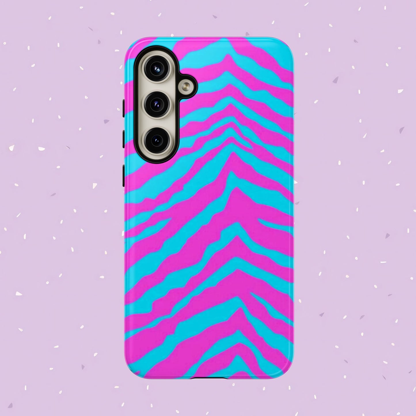 Animal Print Hot Pink And Teal Tough Case for iPhone, Galaxy and Google Pixel