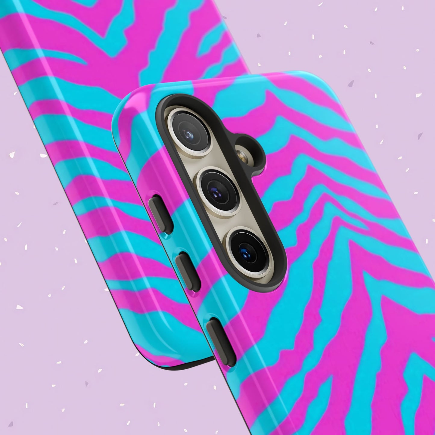 Animal Print Hot Pink And Teal Tough Case for iPhone, Galaxy and Google Pixel