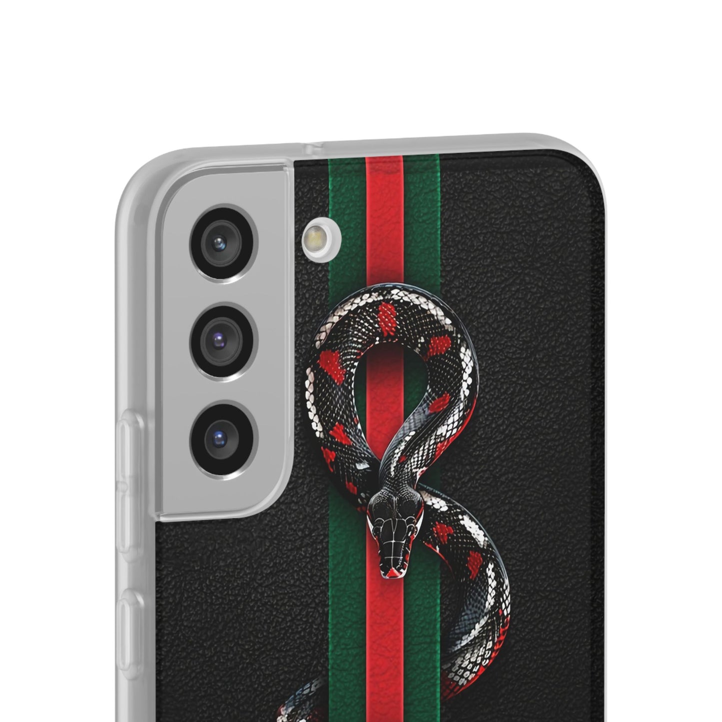 Green and Red Stripes Snake TPU Flexi Cases For iPhones And Samsung Galaxy