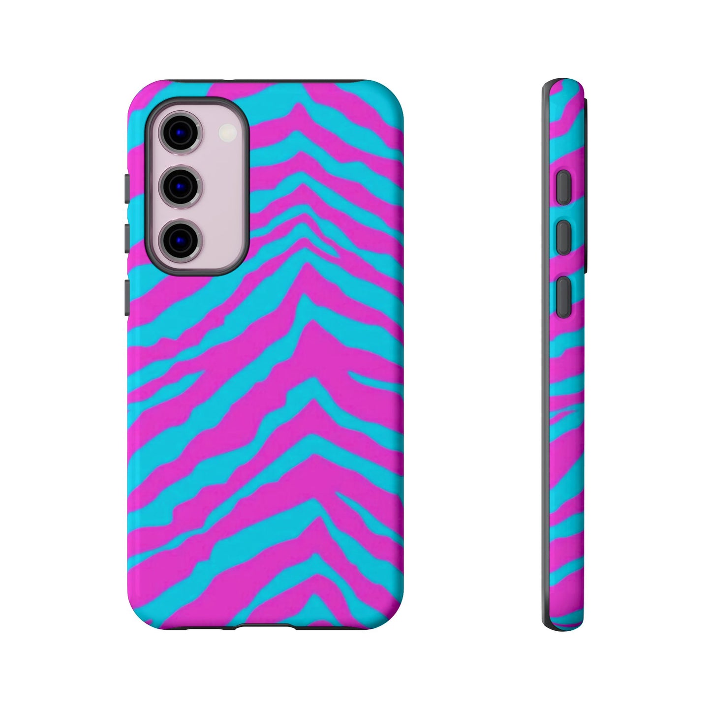 Animal Print Hot Pink And Teal Tough Case for iPhone, Galaxy and Google Pixel
