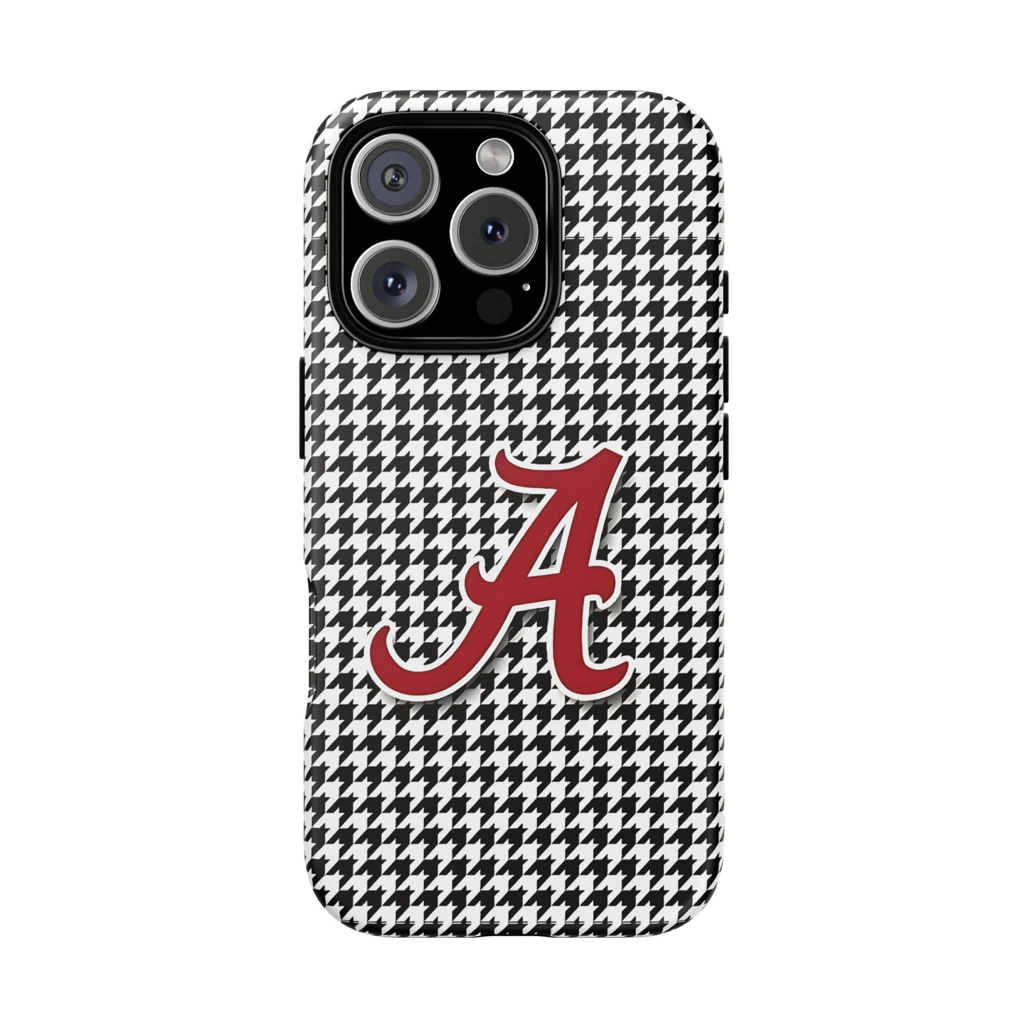 Alabama Houndstooth Phone Case, Tough Cases, College RTR Fan Gear, Initial A