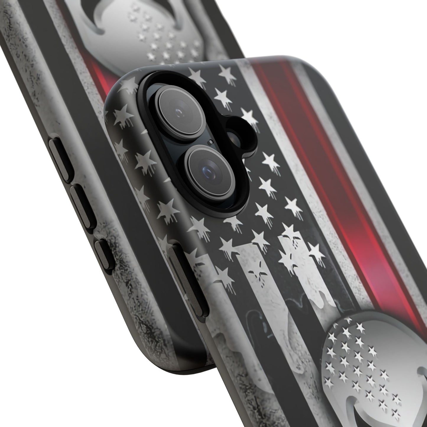 Tough Cases For iPhone, Galaxy and Pixel,  Thin Red Line, Jake Skull Design