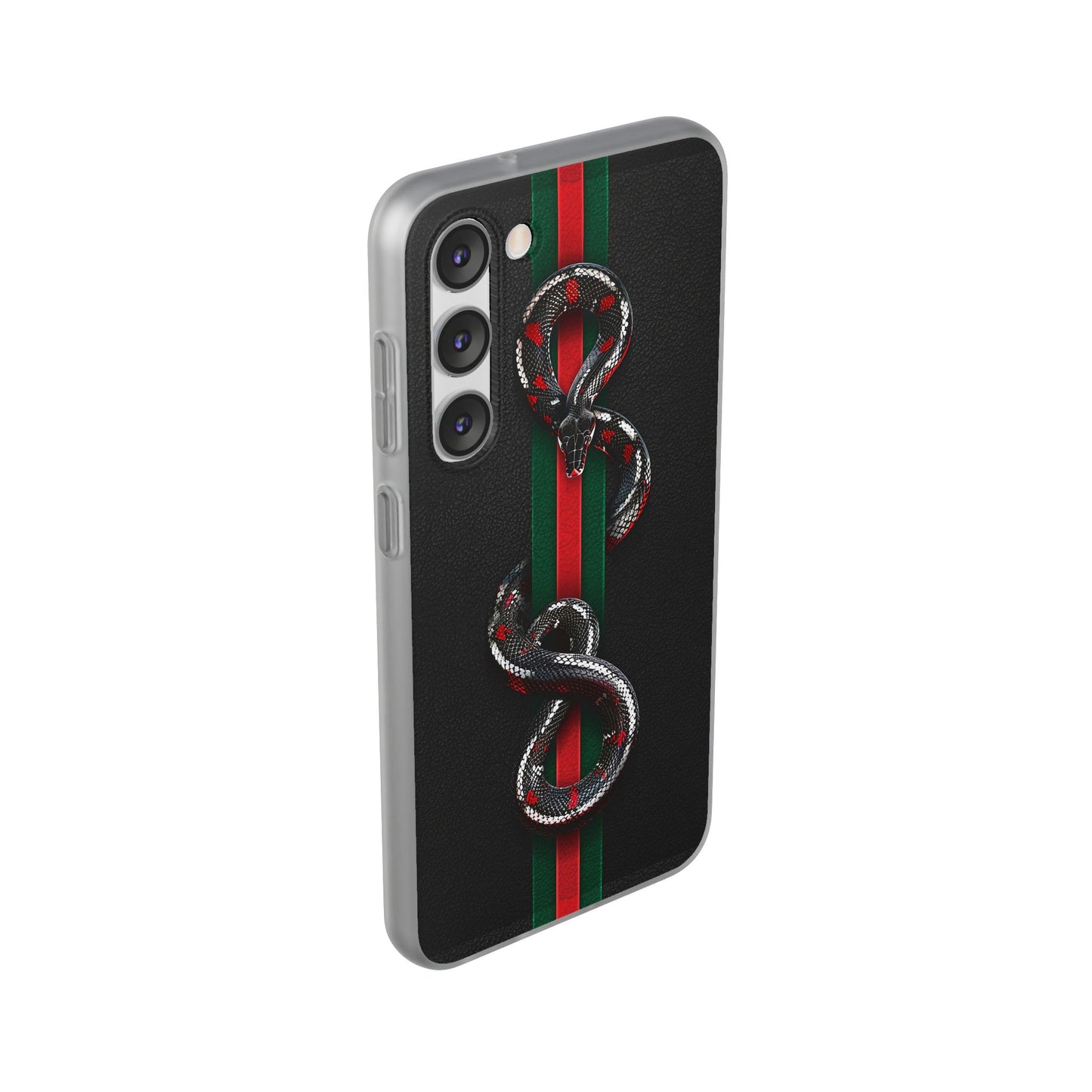 Green and Red Stripes Snake TPU Flexi Cases For iPhones And Samsung Galaxy