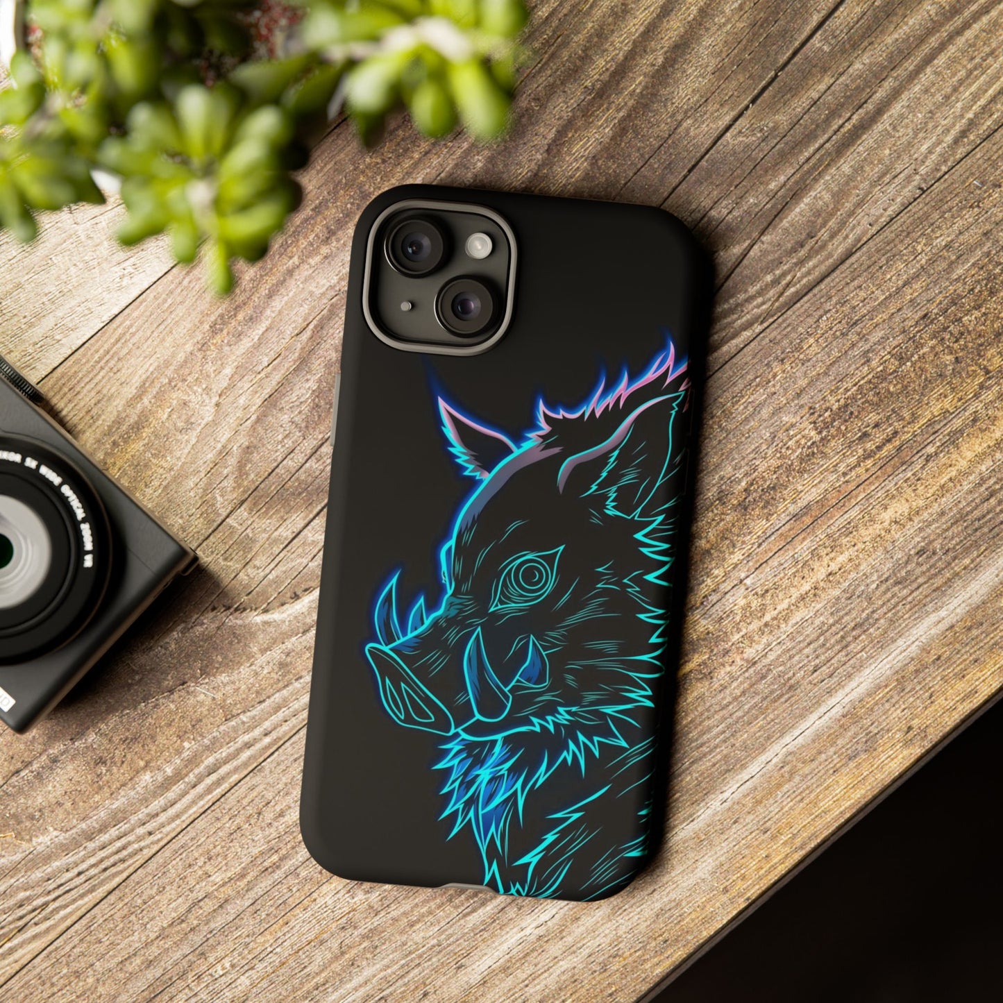 Tough Cases For iPhone, Galaxy, Anime Hashibira Beast Slayer Neon Design