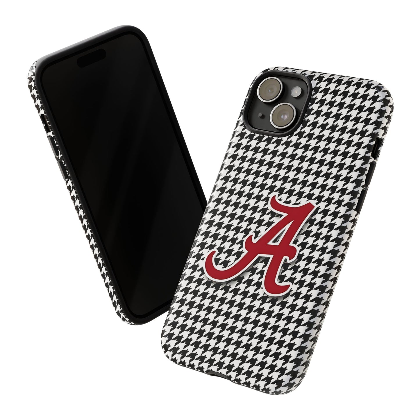 Alabama Houndstooth Phone Case, Tough Cases, College RTR Fan Gear, Initial A