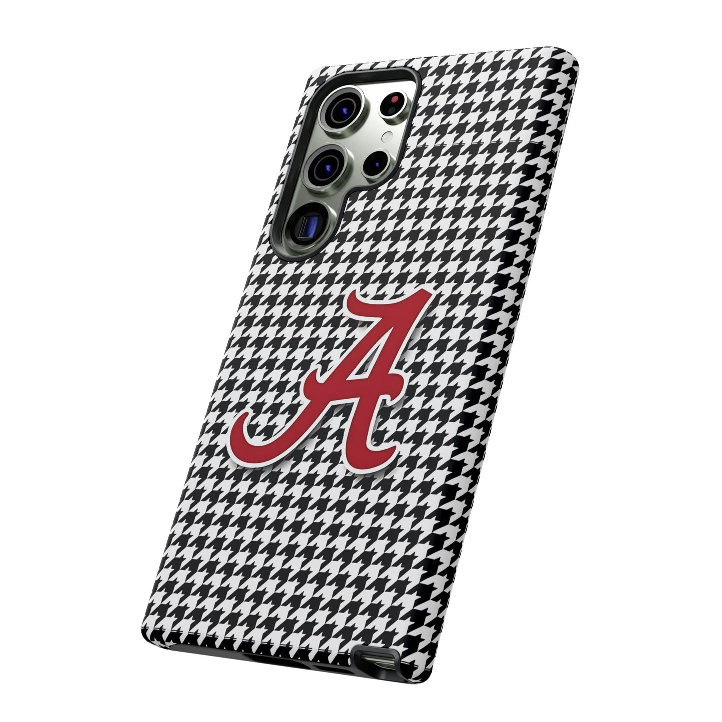 Alabama Houndstooth Phone Case, Tough Cases, College RTR Fan Gear, Initial A