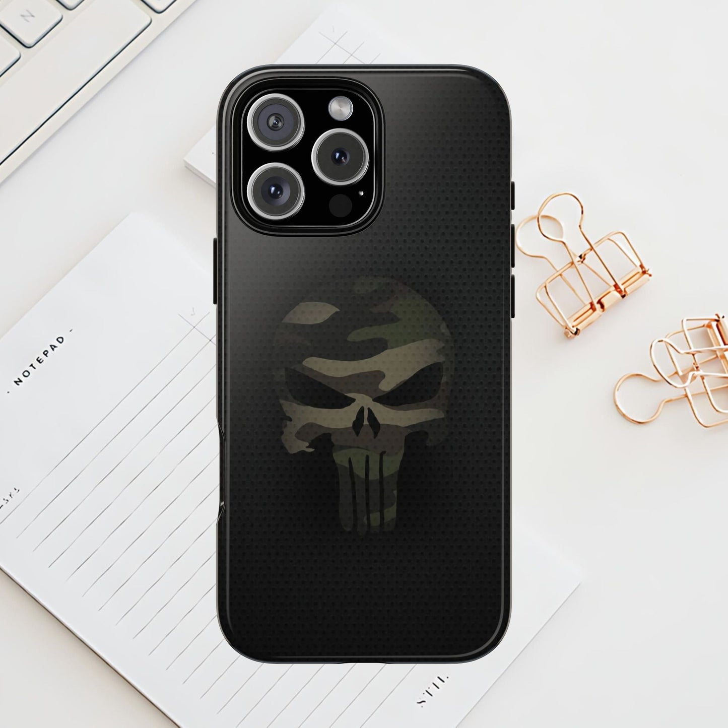 Camo Green Tough Case For iPhone, Samsung Galaxy, Pixel, Punisher Graphic