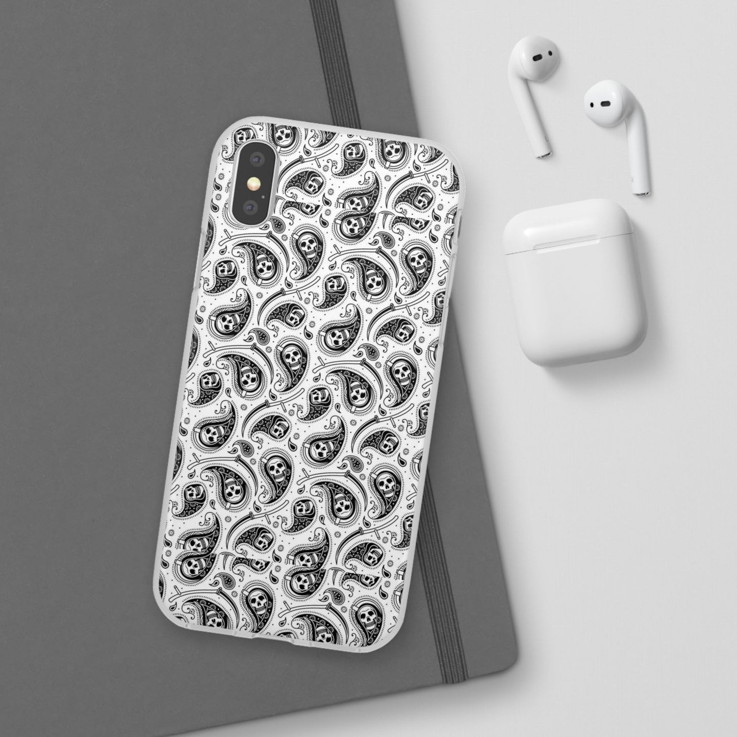 Skull Paisley Pattern Phone Case TPU Soft Flexi Case for iPhones