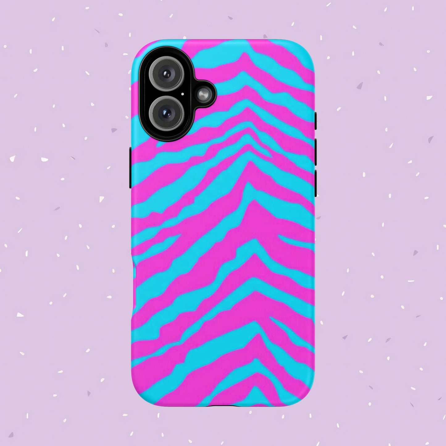 Animal Print Hot Pink And Teal Tough Case for iPhone, Galaxy and Google Pixel