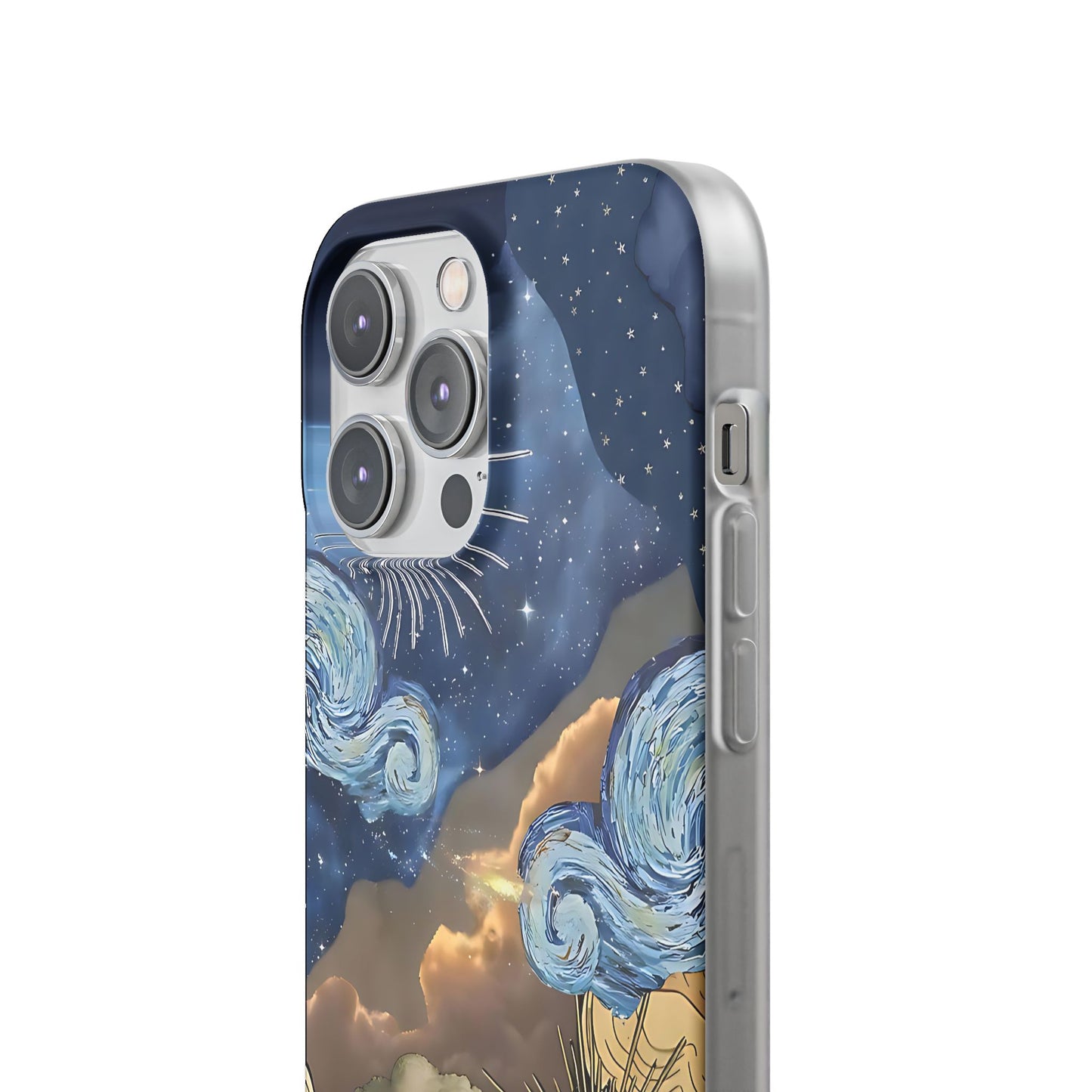 Celestial Flexi Case, Boho Phone Cover, Galaxy Protection, Starry Night Design,