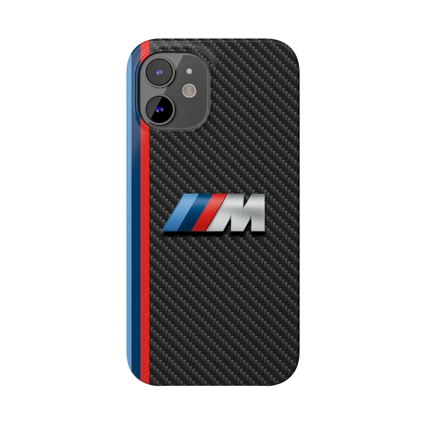 Black iPhone Slim Case, Blue And Red Stripes, BMW M Series