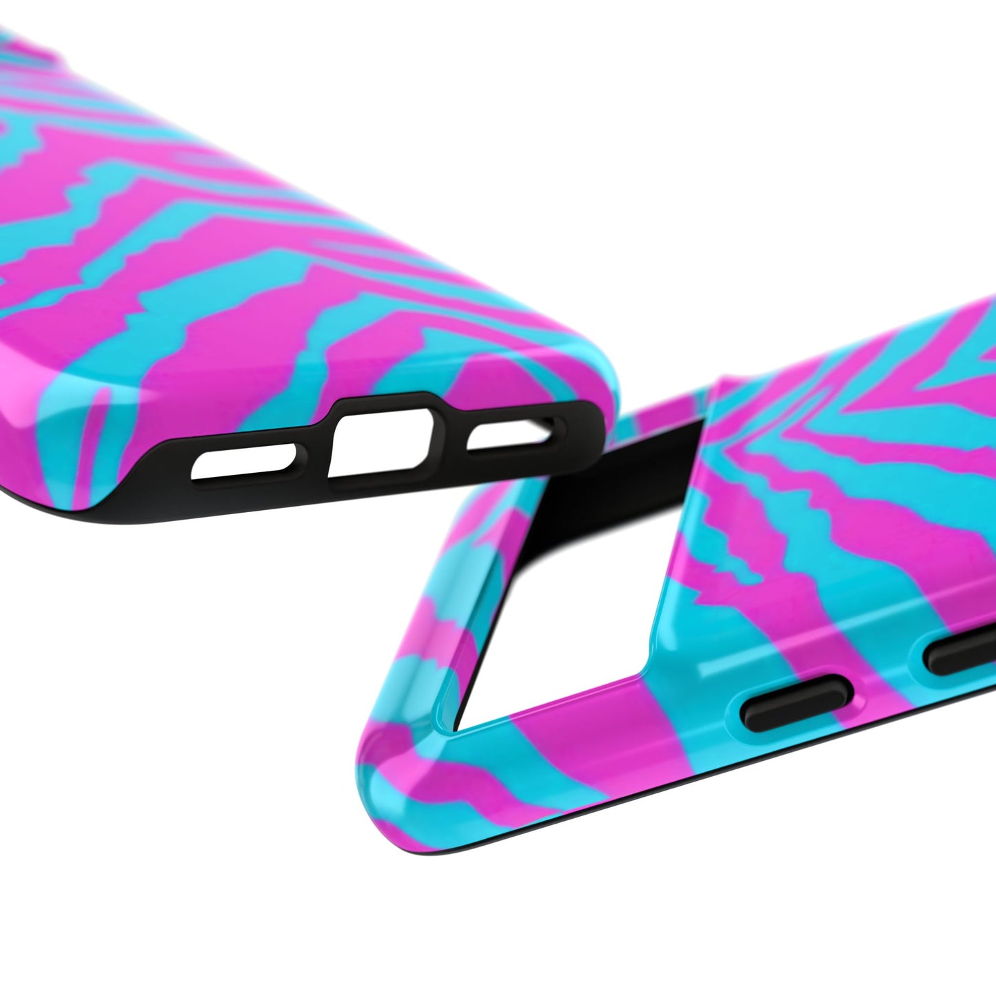 Animal Print Hot Pink And Teal Tough Case for iPhone, Galaxy and Google Pixel