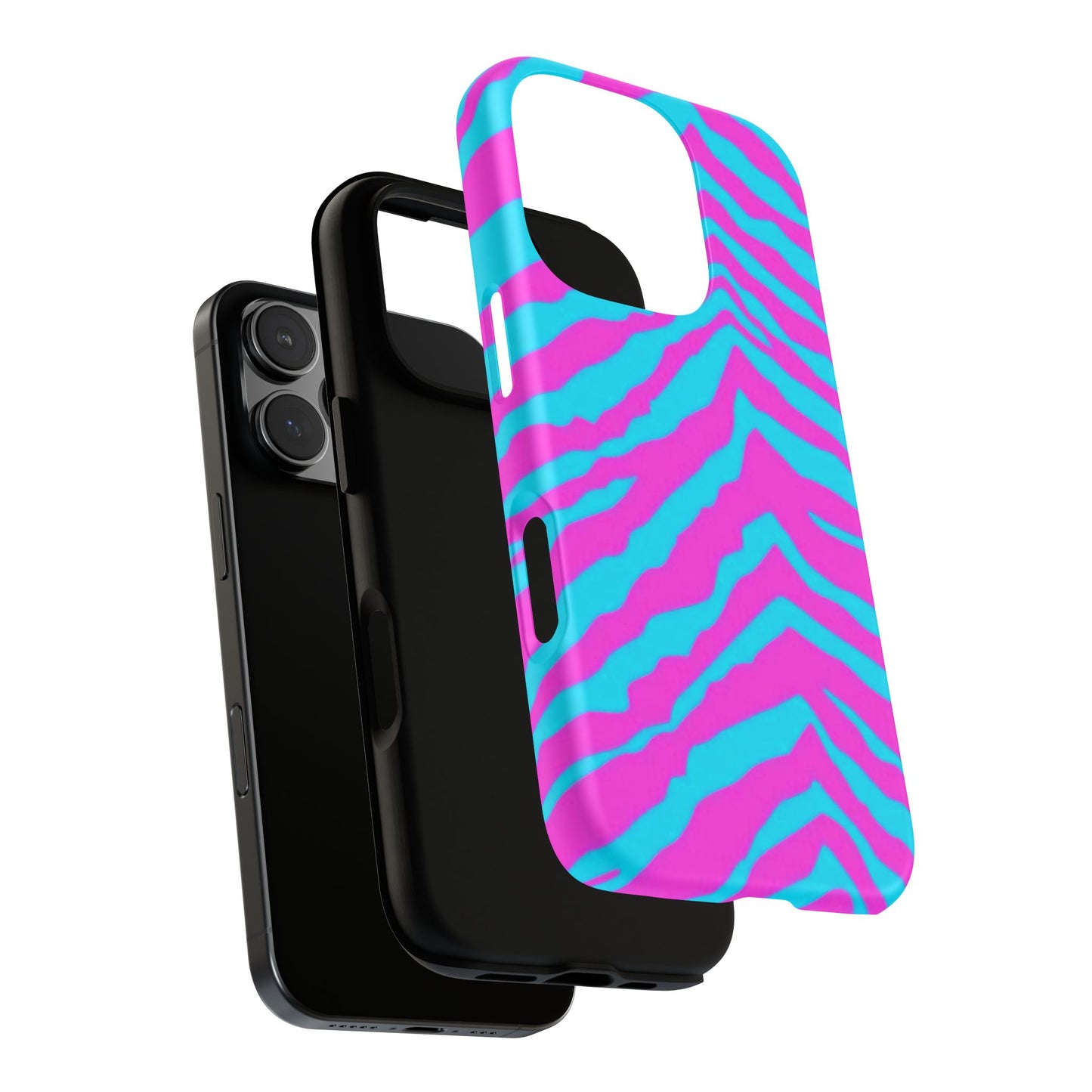 Animal Print Hot Pink And Teal Tough Case for iPhone, Galaxy and Google Pixel