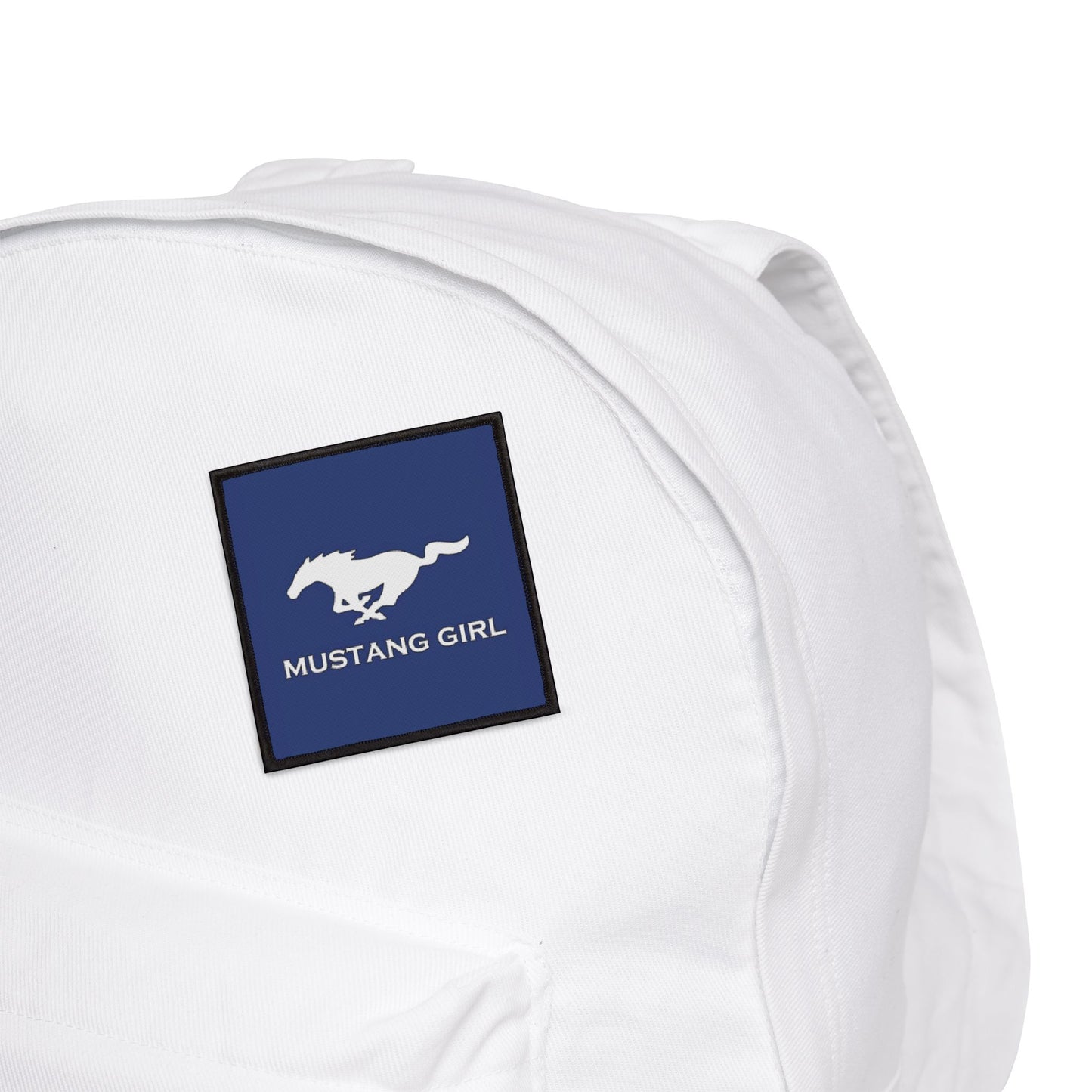 Mustang Girl Blue Iron-On Patches,  Motorsports Ford Owner Accent