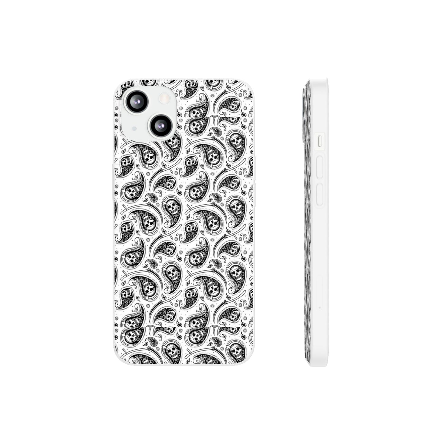 Skull Paisley Pattern Phone Case TPU Soft Flexi Case for iPhones