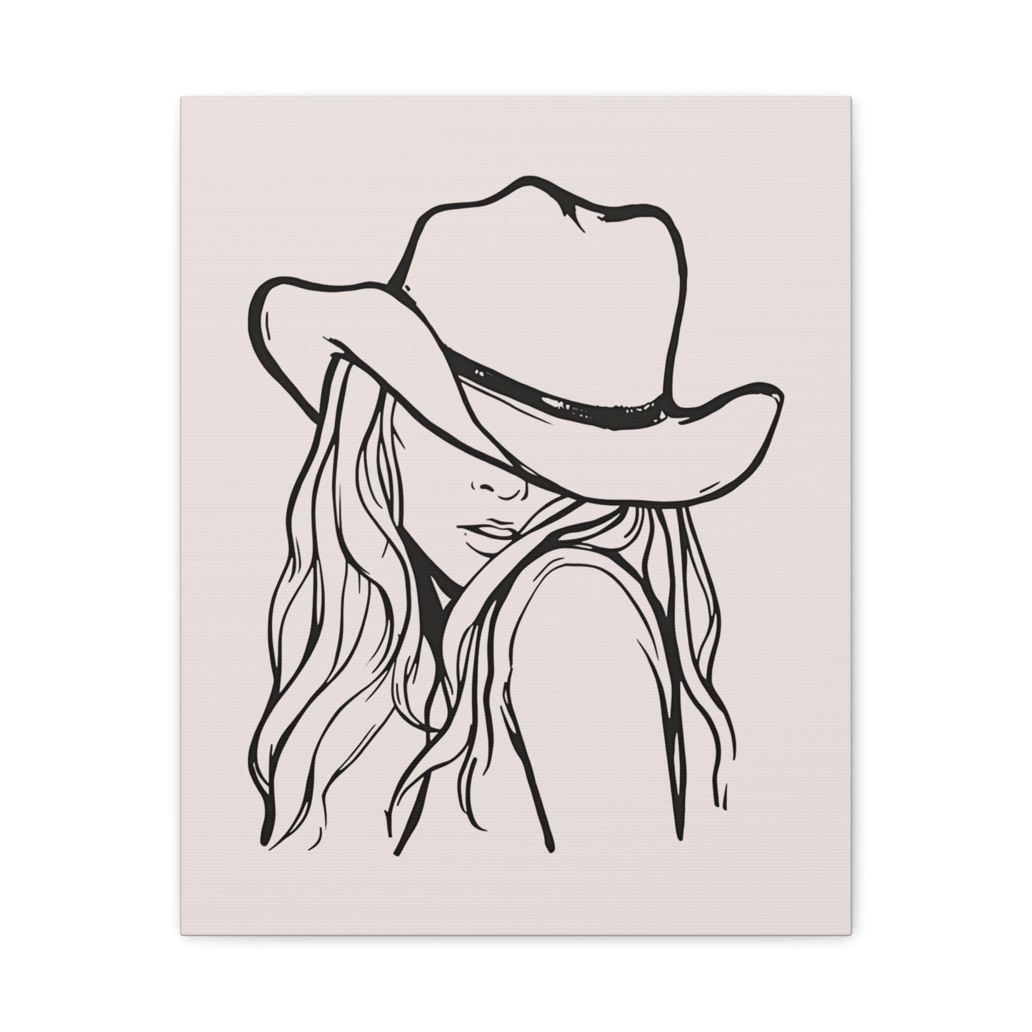 Canvas Wall Art Prints, Western Cowgirl Wall Art, Trendy Line Art