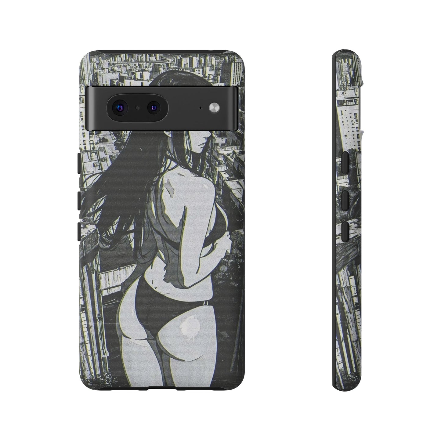 Tough Phone Case, Anime Manga Girl Bikini Design, iPhone, Galaxy, Google Pixel, Hentai Ecchi Art