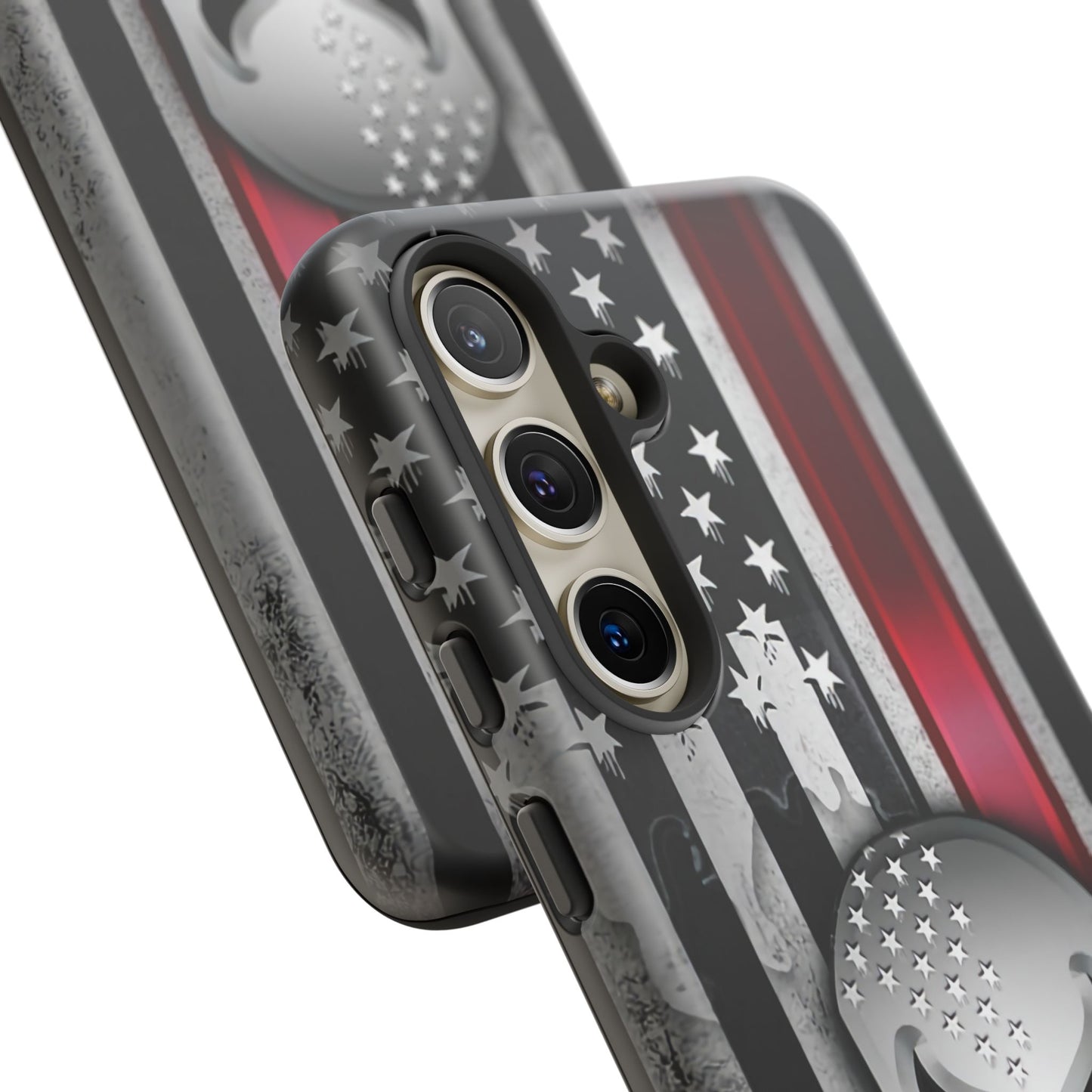 Tough Cases For iPhone, Galaxy and Pixel,  Thin Red Line, Jake Skull Design