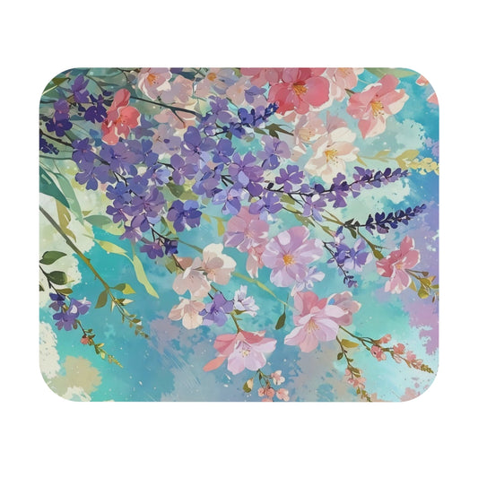 Floral Mouse Pad, Colorful Desk Accessory, Blossom Design, Office Decor, Spring