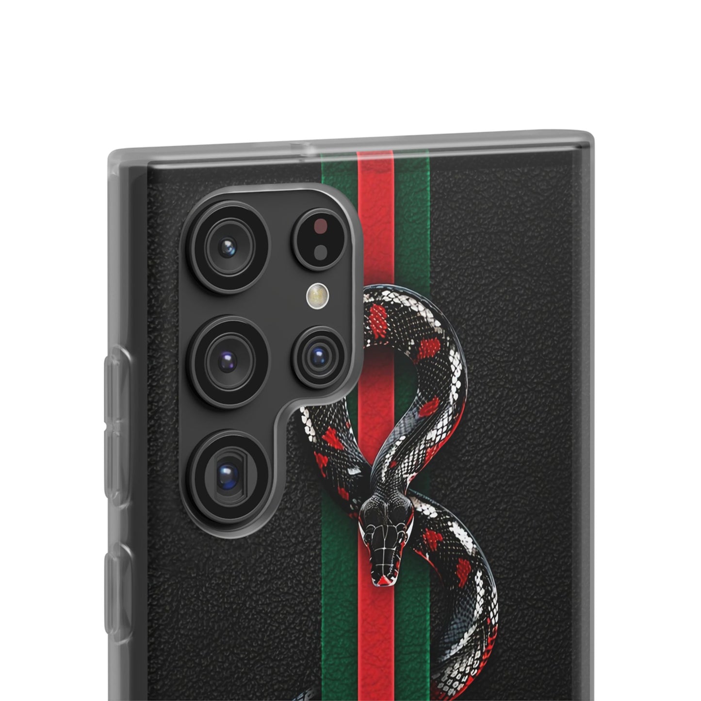 Green and Red Stripes Snake TPU Flexi Cases For iPhones And Samsung Galaxy