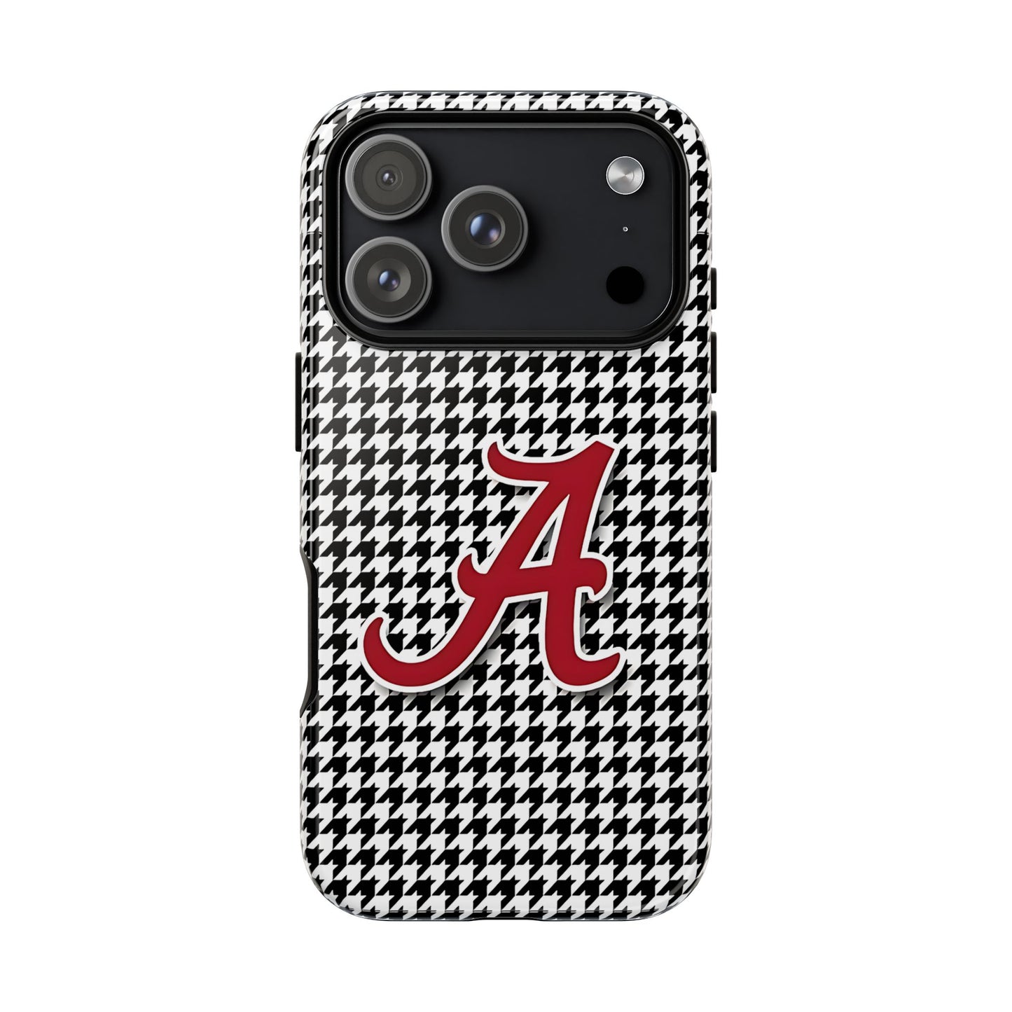 Alabama Houndstooth Phone Case, Tough Cases, College RTR Fan Gear, Initial A