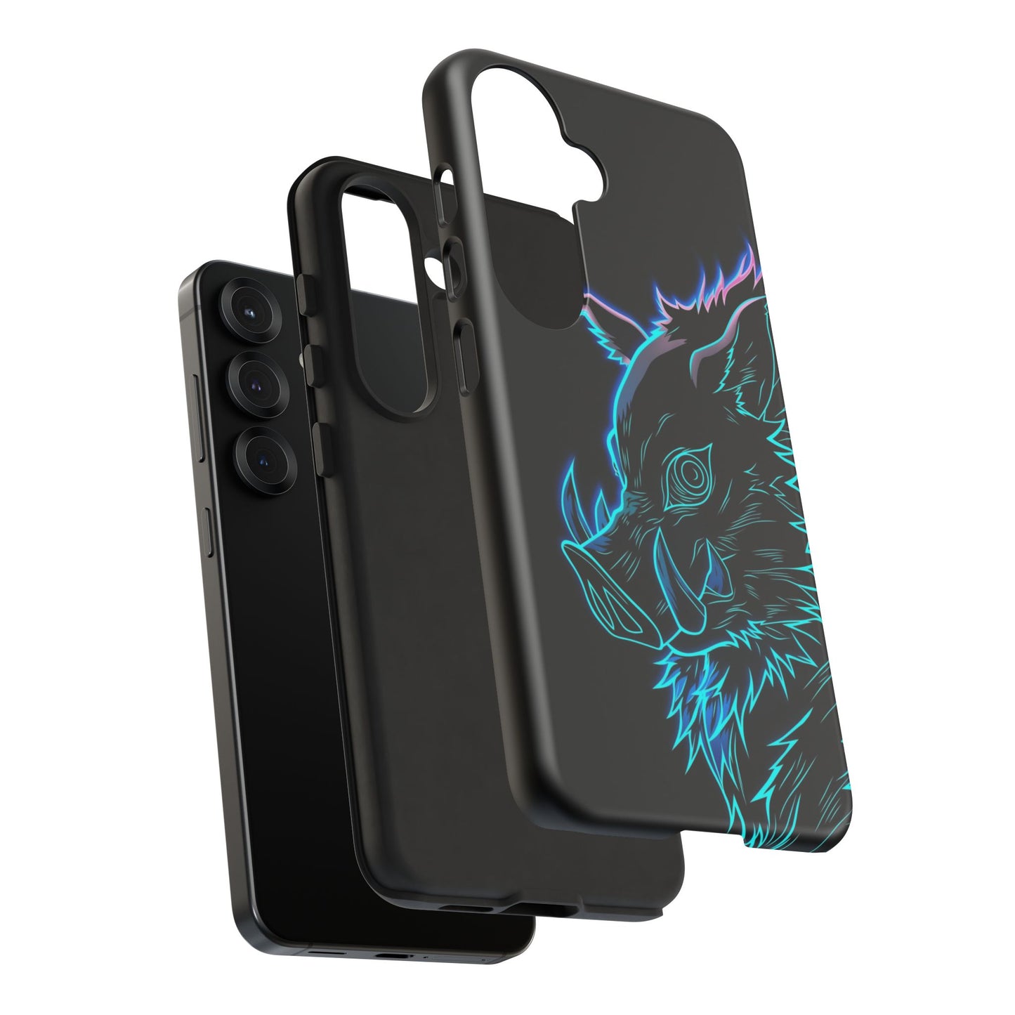 Tough Cases For iPhone, Galaxy, Anime Hashibira Beast Slayer Neon Design