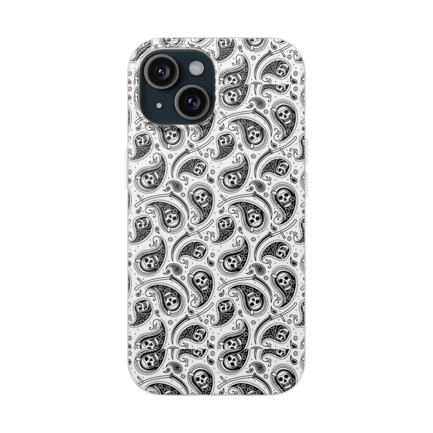 Skull Paisley Pattern Phone Case TPU Soft Flexi Case for iPhones