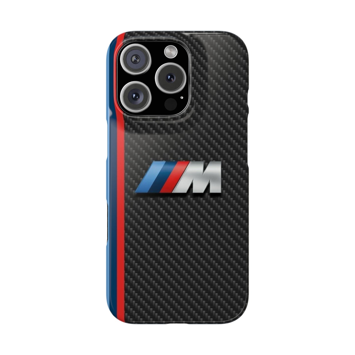 Black iPhone Slim Case, Blue And Red Stripes, BMW M Series