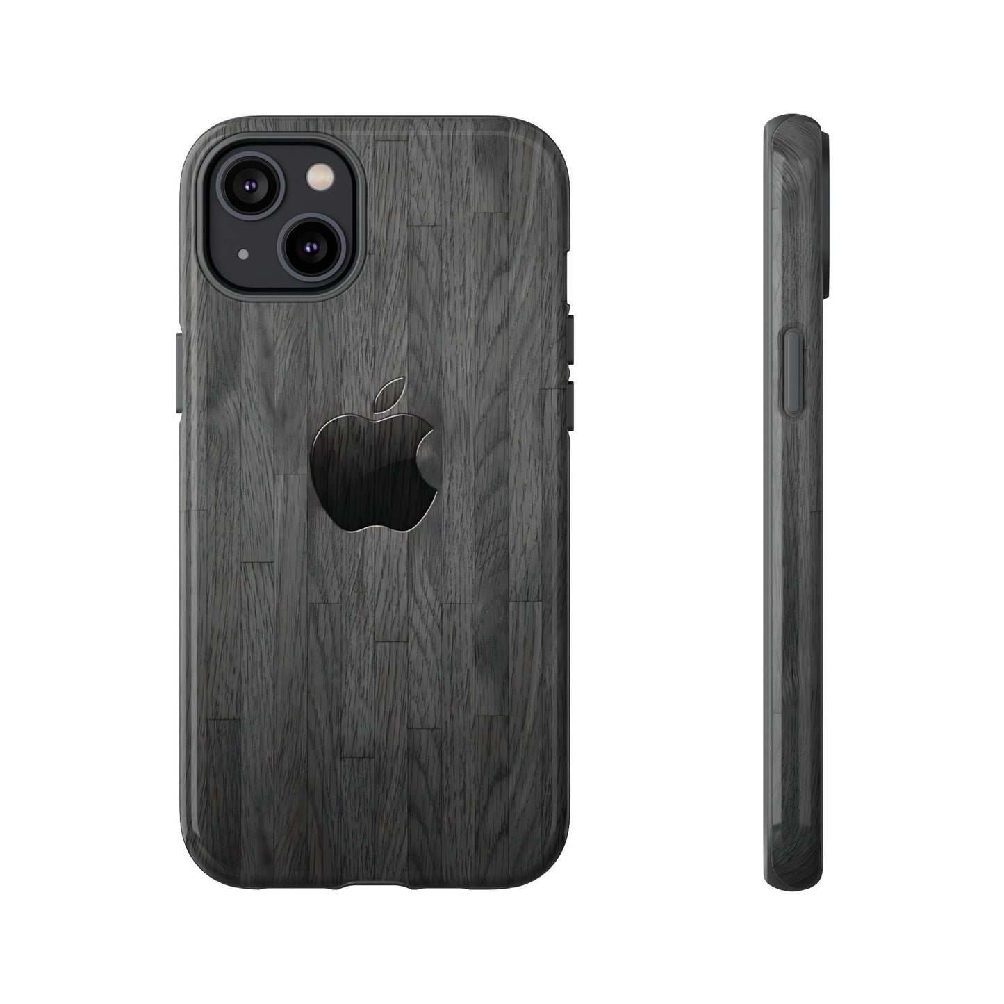 Tough Cases For iPhones, Gray Wood Color Rugged Phone Case