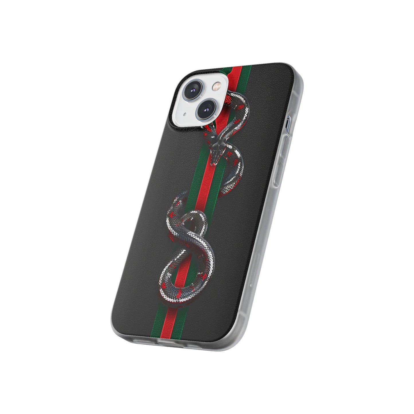 Green and Red Stripes Snake TPU Flexi Cases For iPhones And Samsung Galaxy