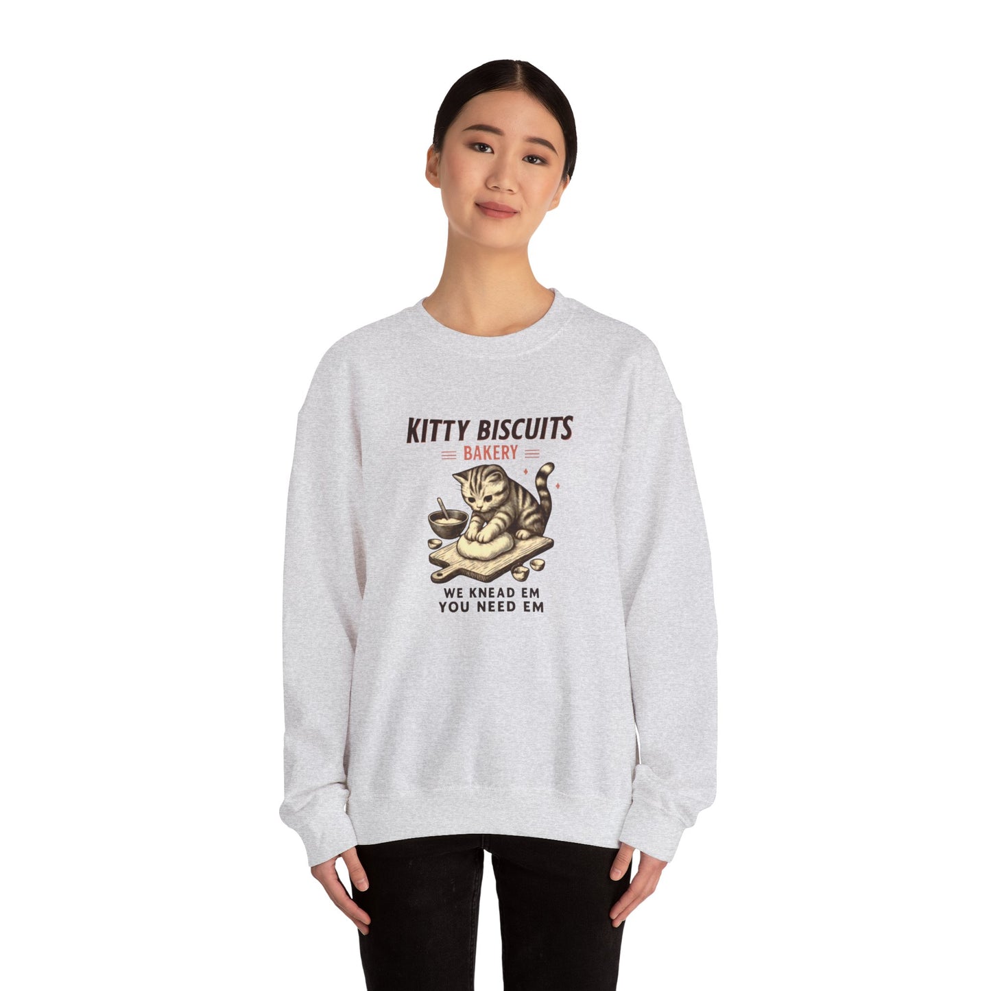 Kitty Biscuits Bakery Unisex Heavy Blend™ Crewneck Sweatshirt, Cozy Gift Idea